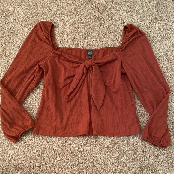 wild fable Tops - wild fable burnt orange long sleeve top